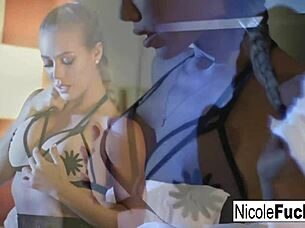Nicole's solo performance with masturbation and a blowjob tease.