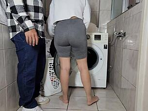 My wife caught me and her stepdaughter in a compromising position and that is why I decided to have a rough sex with her.