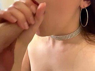 Tender tongue action on a big cock in Brazzer's porn