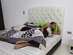 A forbidden desire: a stepdaughter helps her stepfather with his erection.