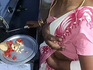 Homemade kitchen porn with an Indian couple in hot doggy style action