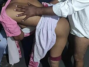 Homemade kitchen porn with an Indian couple in hot doggy style action