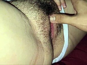 Steamy scene with my stepsister in between the sheets with a creampie