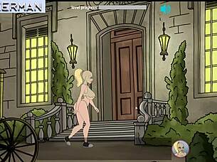 Cartoon porn with big-boobed Ella and big-cocked stud in 3some action