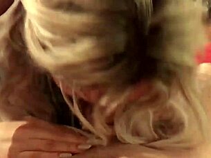 Pretty blonde gives great deepthroat and loves to choke in 1 on 1 sex video