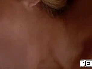 Young stepson gives blindfolded old stepmother a deep throat blowjob and face fuck