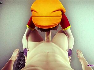 POV Boobjob with Japanese cosplayer in Dragon Ball hentai.