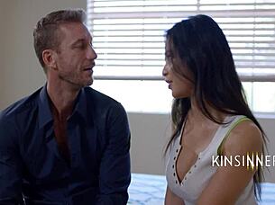 Beautiful girl seduces her stepfather in the USA.