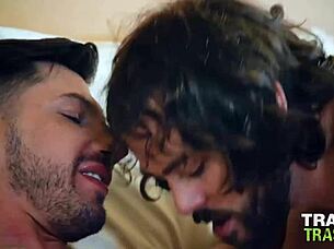 Max Adonis from Trailertrashboys has a big cock and gets rim job from Jordan Starr.