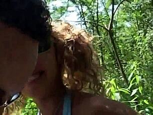 milf's public orgasm with stranger caught on camera outdoors