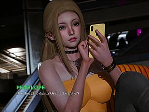 Beautiful anime girl with big tits in Eternum 210 game