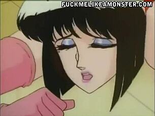 anime strapon fuck threesome with cumshot and hardcore fetish 😏