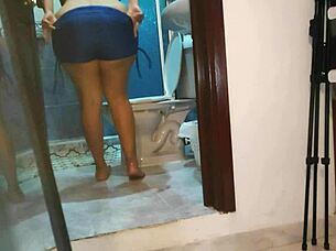 Mother-in-law caught on camera masturbating in the bathroom