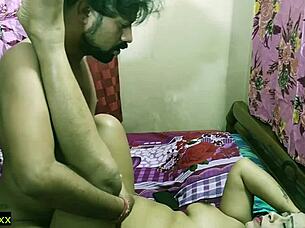 Hot Indian bhabhi's taboo anal sex with husband's friend