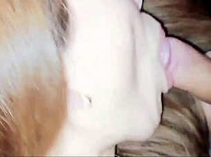 Japanese woman gives great blow job to a black man