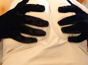 Teen girl on Tinder exposes big boobs and masturbates to orgasm