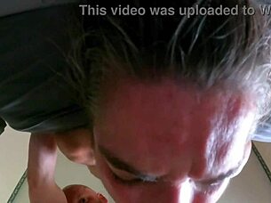 Beautiful 43-year-old wife gives blow job and face fuck in the morning