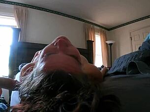 Beautiful 43-year-old wife gives blow job and face fuck in the morning