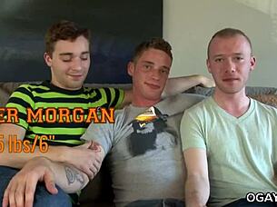 Check out this gay threesome sucking big cocks on the couch