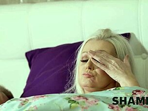 A hairless and mature woman is in shock after a night of passion