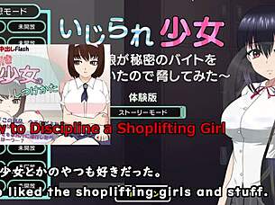 Crossdressing girl gets toyed and groped in a game
