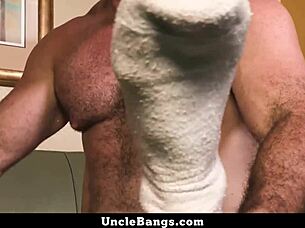 Step Daddy Craves His Stepson's Butthole, Giving Blowjob and Doggy.