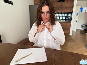 Hot and horny student tempt her teacher during the exam