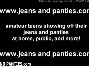 Skinny jeans on a slim teenage body