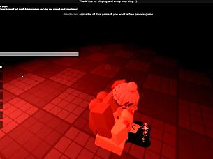 Petite whore gets pummelled by big dick in doggy style on Roblox