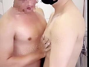 couple gay studs banging bareback hard
