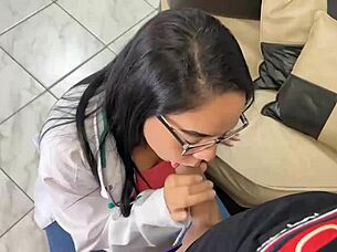 Stepmom's naughty nurse role in doctor's errand of pleasure
