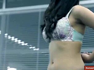 Japanese stepmom's erotic audition on sofa in Hindi subs