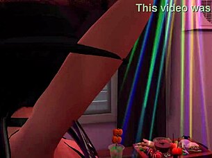 Sims 4 porn video with Jozie Dark in a Halloween-themed scene
