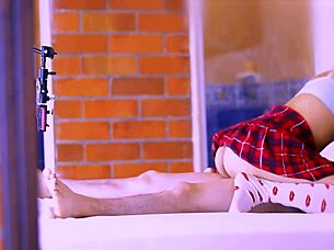 Petite teen's tight body and shy smile tempt him