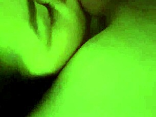 Close up of a face that is about to lick balls