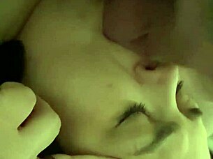 Close up of a face that is about to lick balls