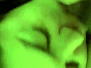 Close up of a face that is about to lick balls