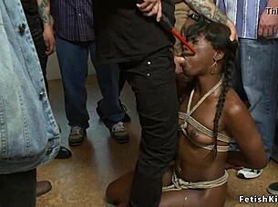 Public humiliation of an African American woman in a kinky BDSM scene