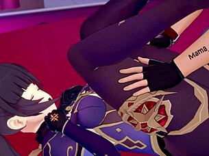 Mona's big ass in hotel love nest Genshin Impact fun
