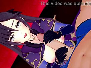 Mona's big ass in hotel love nest Genshin Impact fun