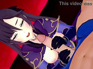 Mona's big ass in hotel love nest Genshin Impact fun