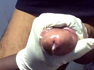 Interracial couple's passionate lactating handjob in homemade video
