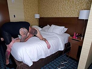Slutty wife gets hot hotel room action with stranger