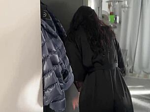 A hot milf gives blow job to two men and gets a facial