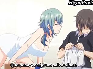 Stepbro gets wild with his step-sis in this anime porn