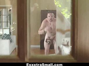 Small girls get big cock in 3 woman action