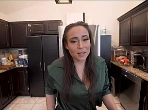 My Latina stepmom gives me a hardcore handjob