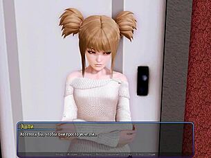 Big tits and anal sex in a harem hotel game