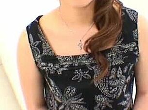 Pretty Japanese housewife gets off during her first casting