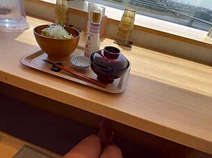 Misu enjoys a relaxing sauna and foot bath